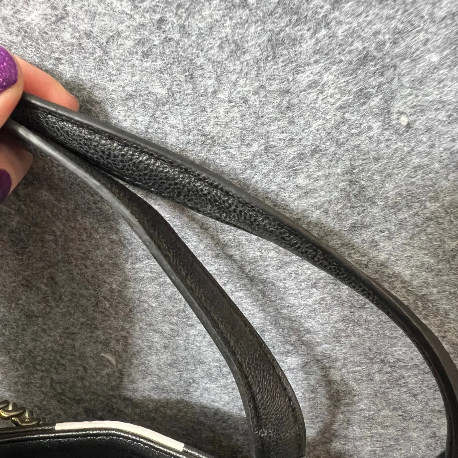 Betsey Johnson Tote Bag Striped Quilted Chain Strap Heart Charm‎ Large Purse - Image 10