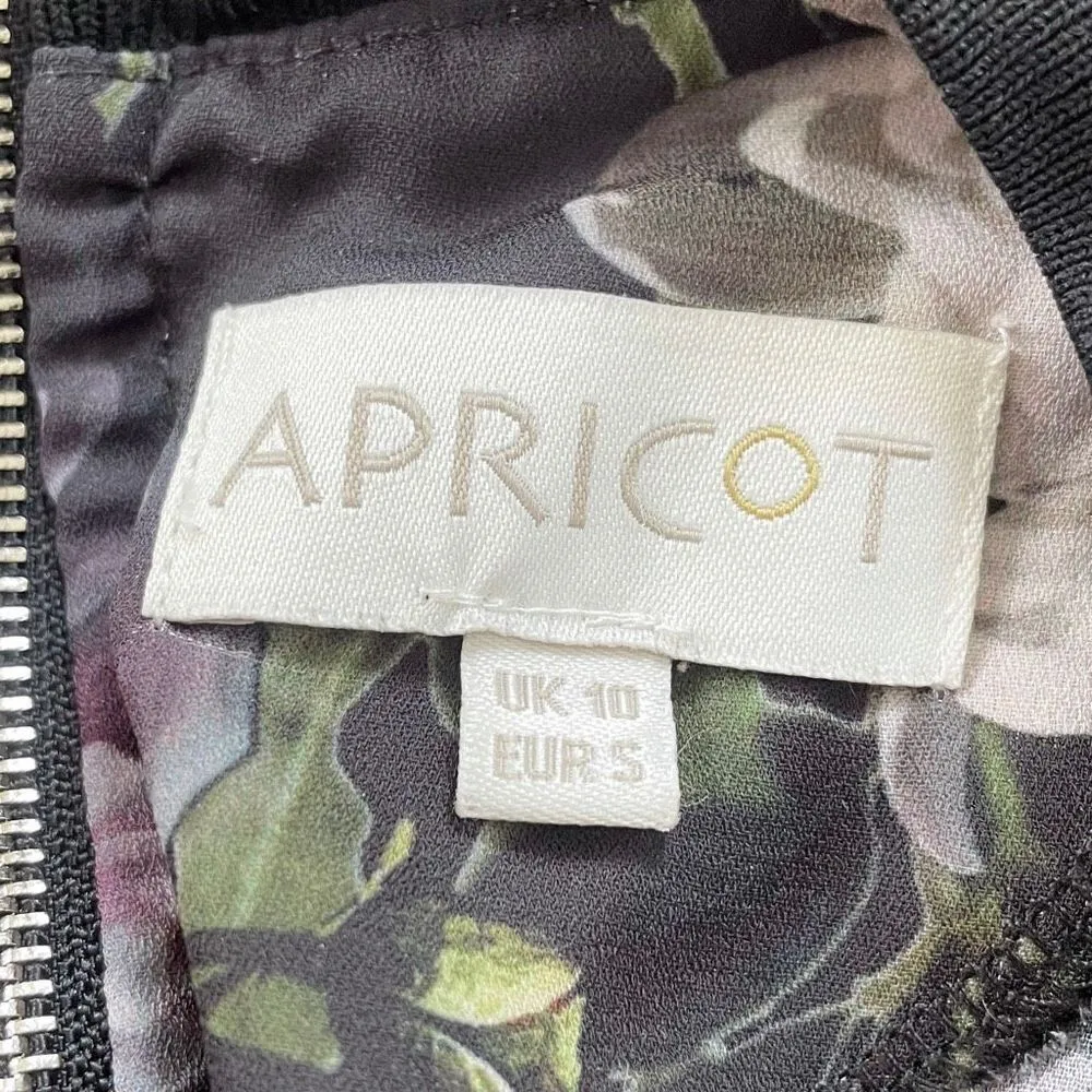 Apricot UK Mixed Media Floral Black Top Size Small UK 10 - Image 5