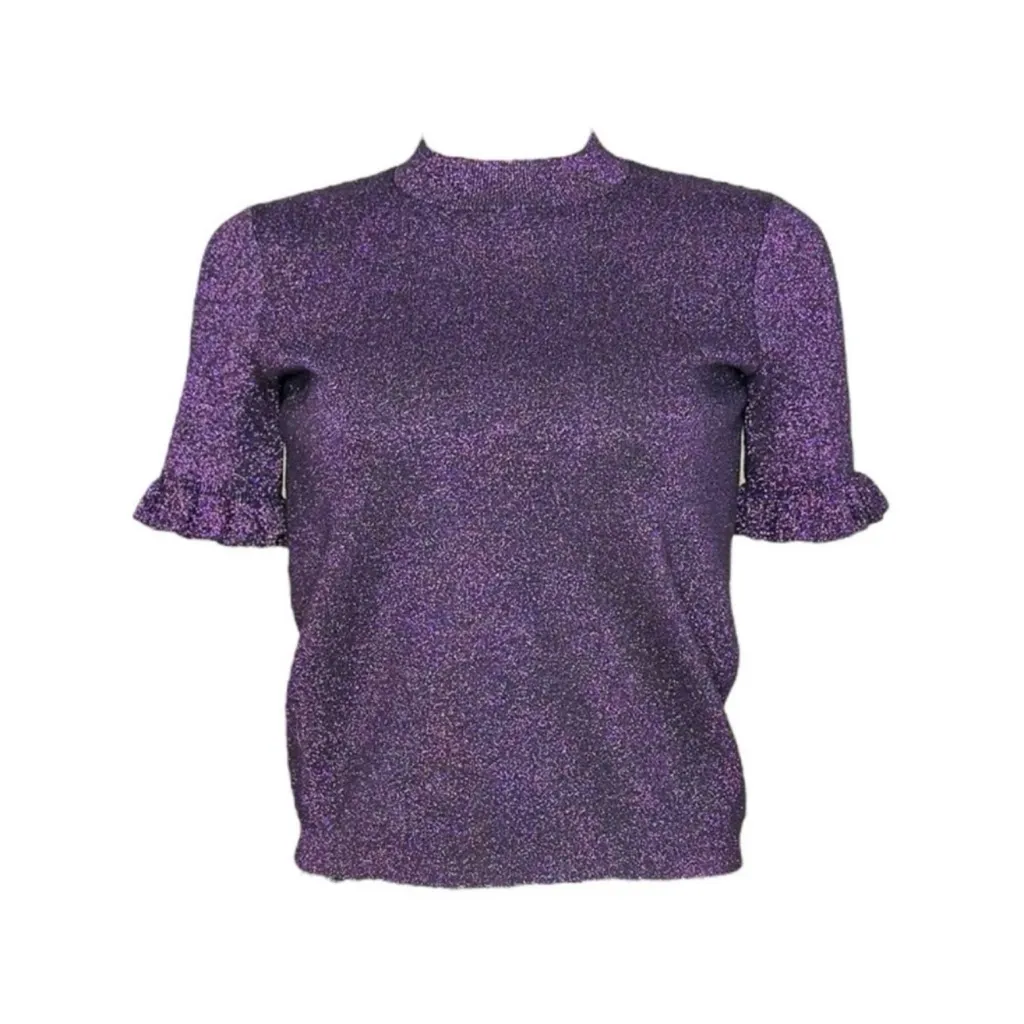 SÉZANE Chryssa Knit Jumper, Violet, XXS - Image 4