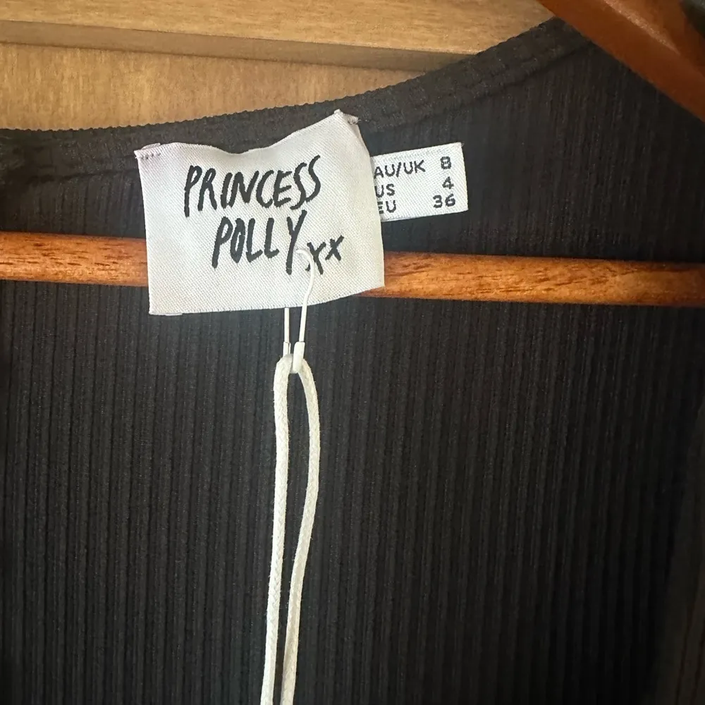 NWT Princess Polly Black Ribbed Sara Playsuit Romper size 4​​ - Image 6