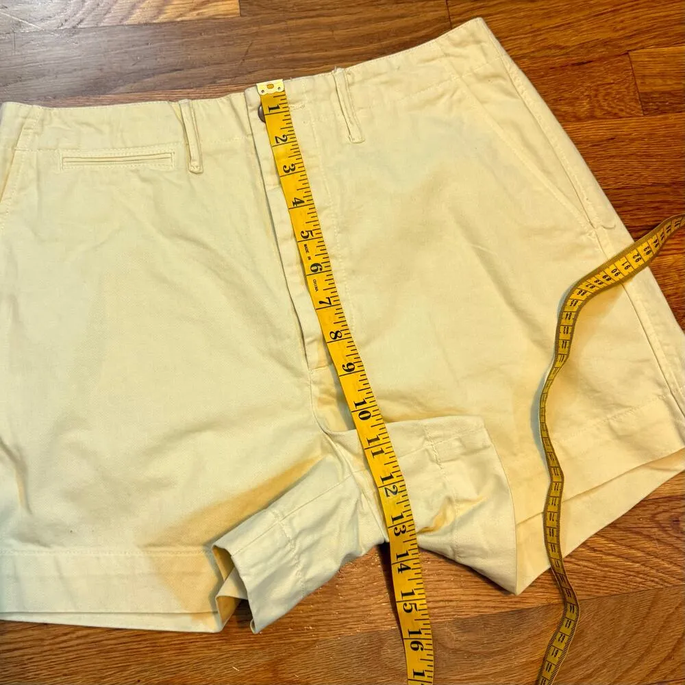 Re/Done Womens 26 Yellow Cotton Shorts Chino Trouser 90s Retro Casual Mom Spring - Image 2