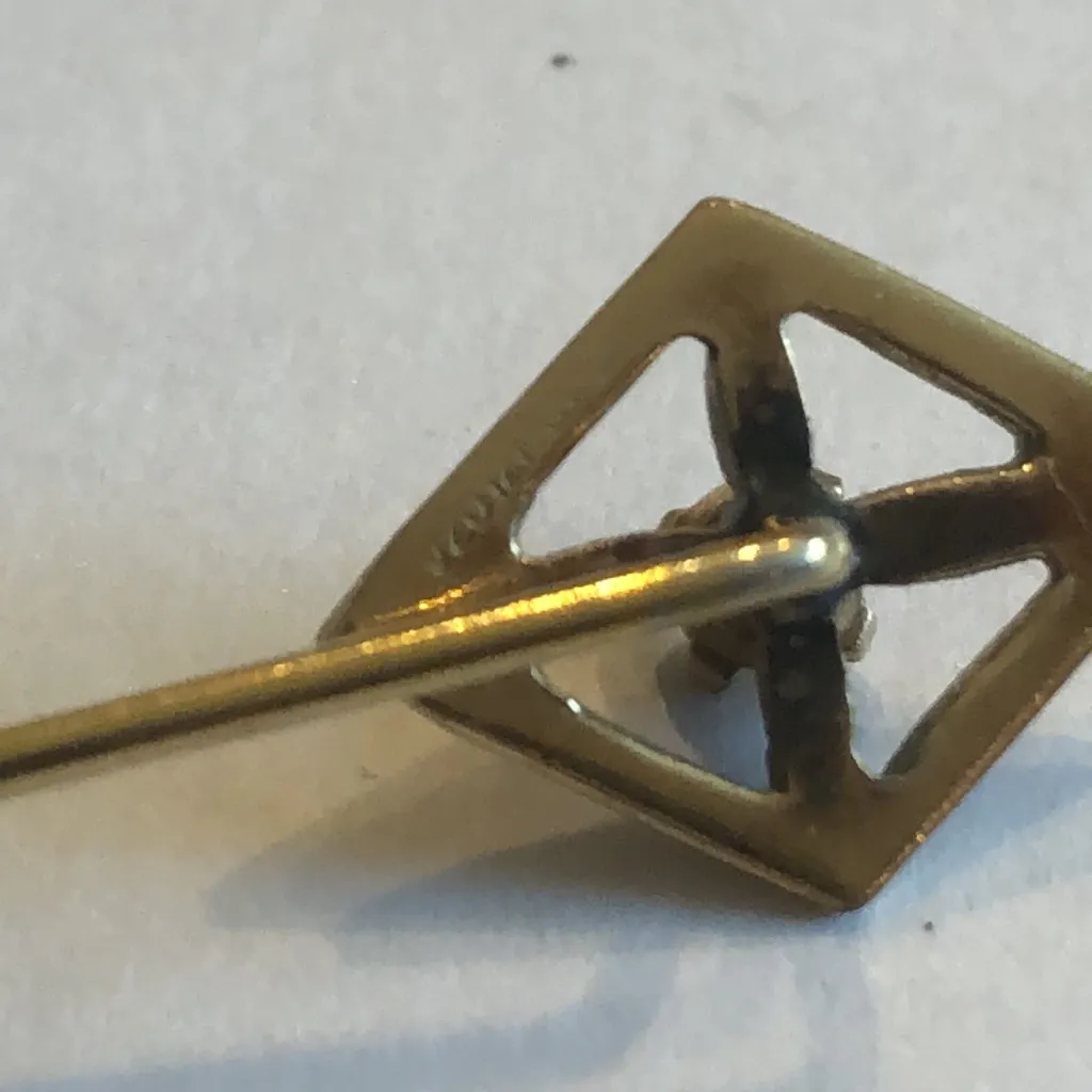 Gold Filled Vintage Opal Diamond Design Stick Pin - Image 5