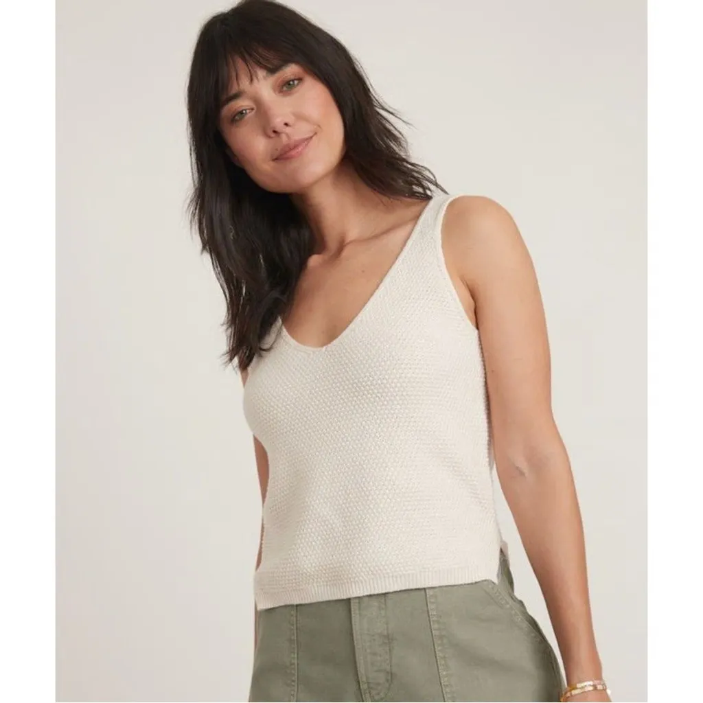 Marine Layer Finley Sweater Tank White Size Medium - Image 6
