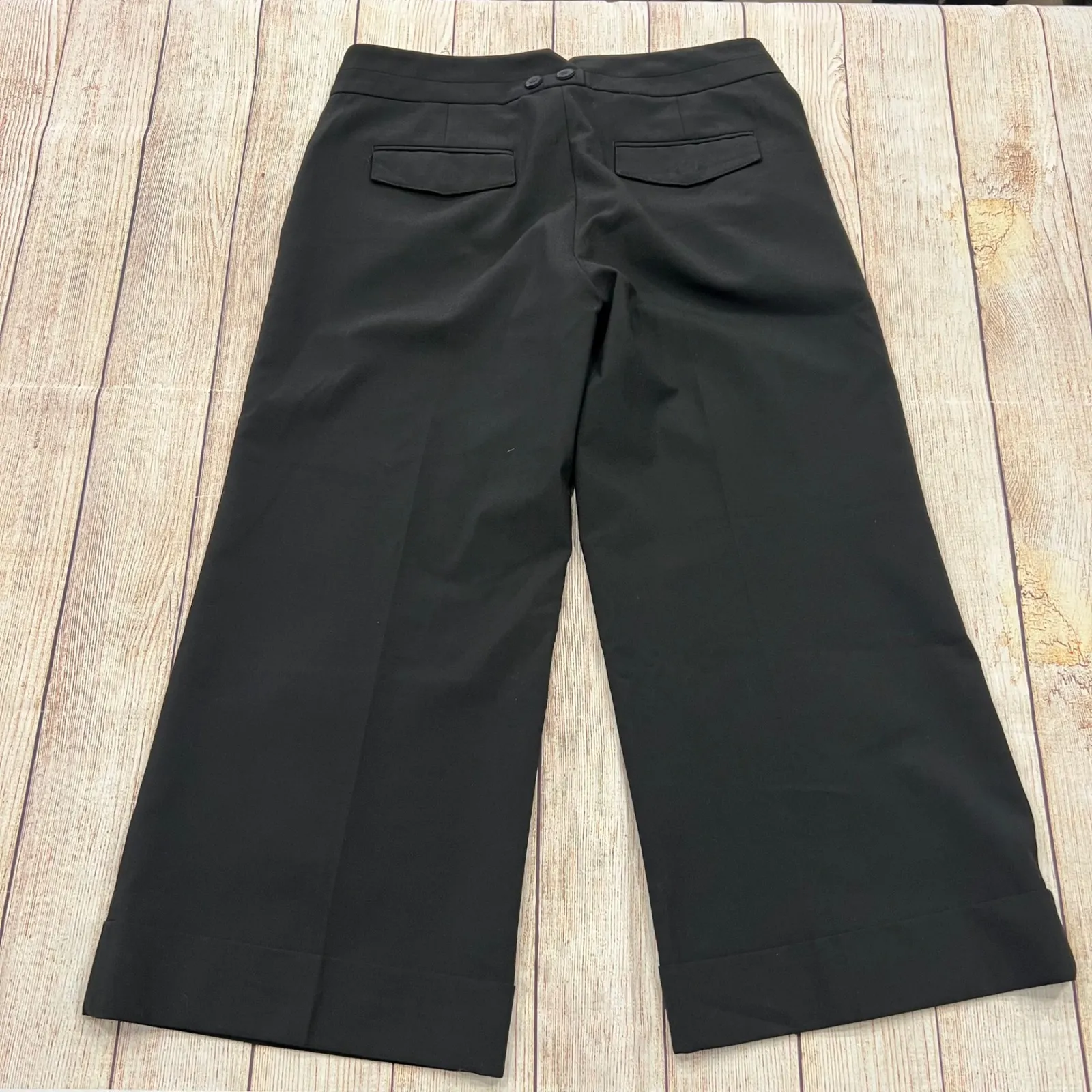 Express Design Studio Editor Black Wide Leg Cropped Pants Size 4 - Image 4