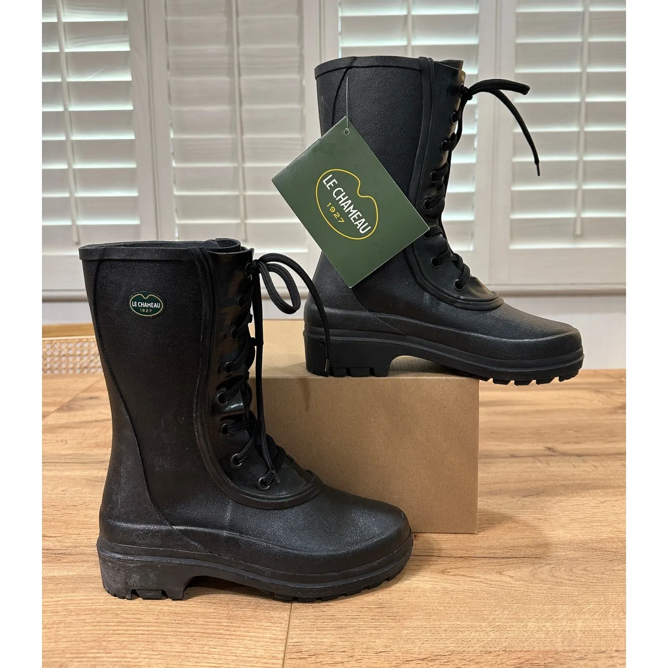 Le Chameau Bottine Saiga Womens Boots Black Rubber Size 7 US 5 UK NIB Waterproof - Image 2