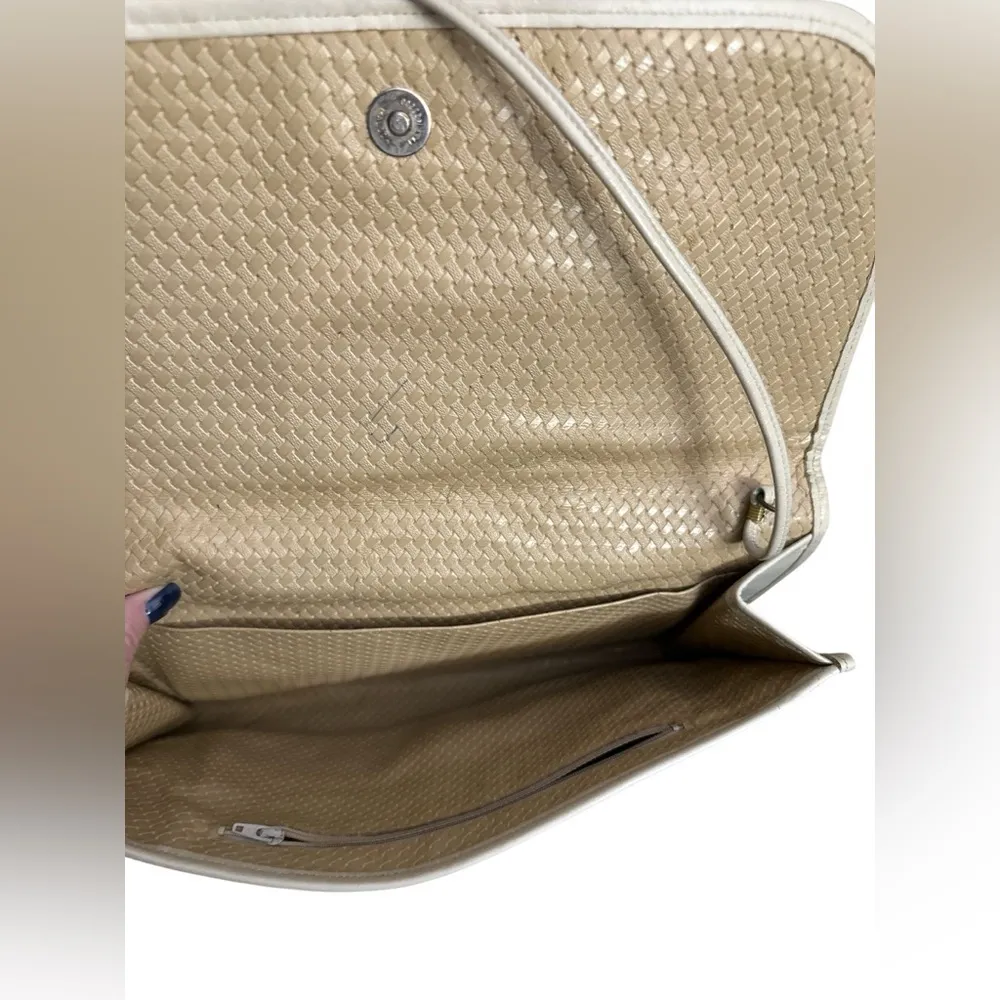 Vintage Bags By Varon Structured Clutch Handbag Exotic Leather 1980s Snakeskin Gold - Image 4