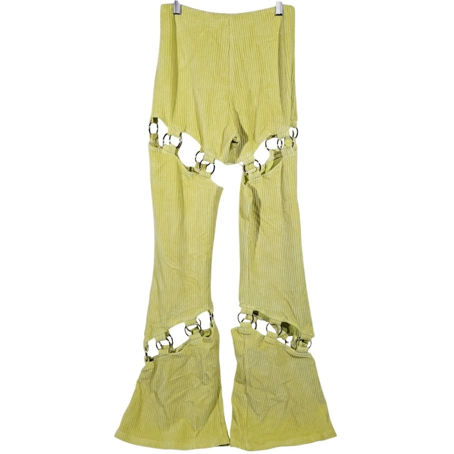 The Ragged Priest Yellow Corduroy Cut Out Flared Pants Size 6 - Image 2