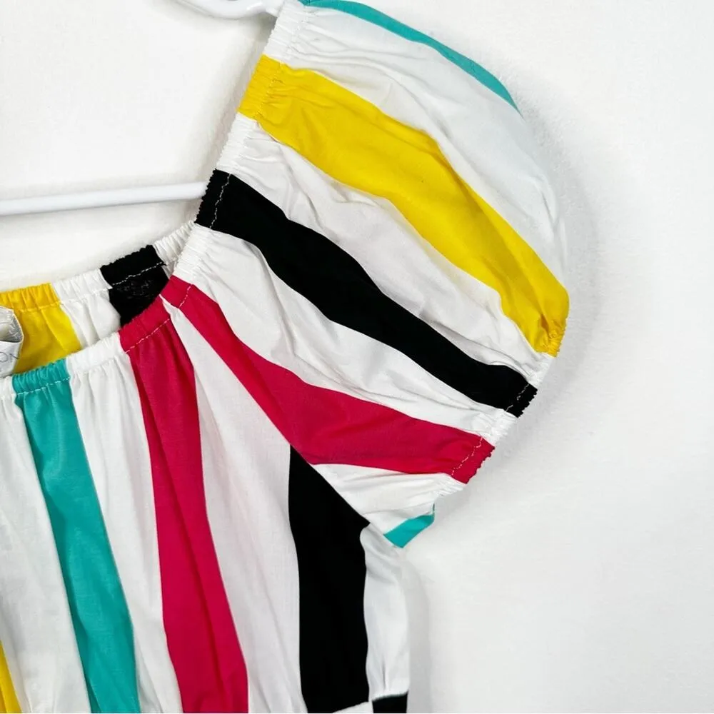 NEW Caroline Constas Calla Mini Dress Multi Color Stripes Size Small Pink - Image 7