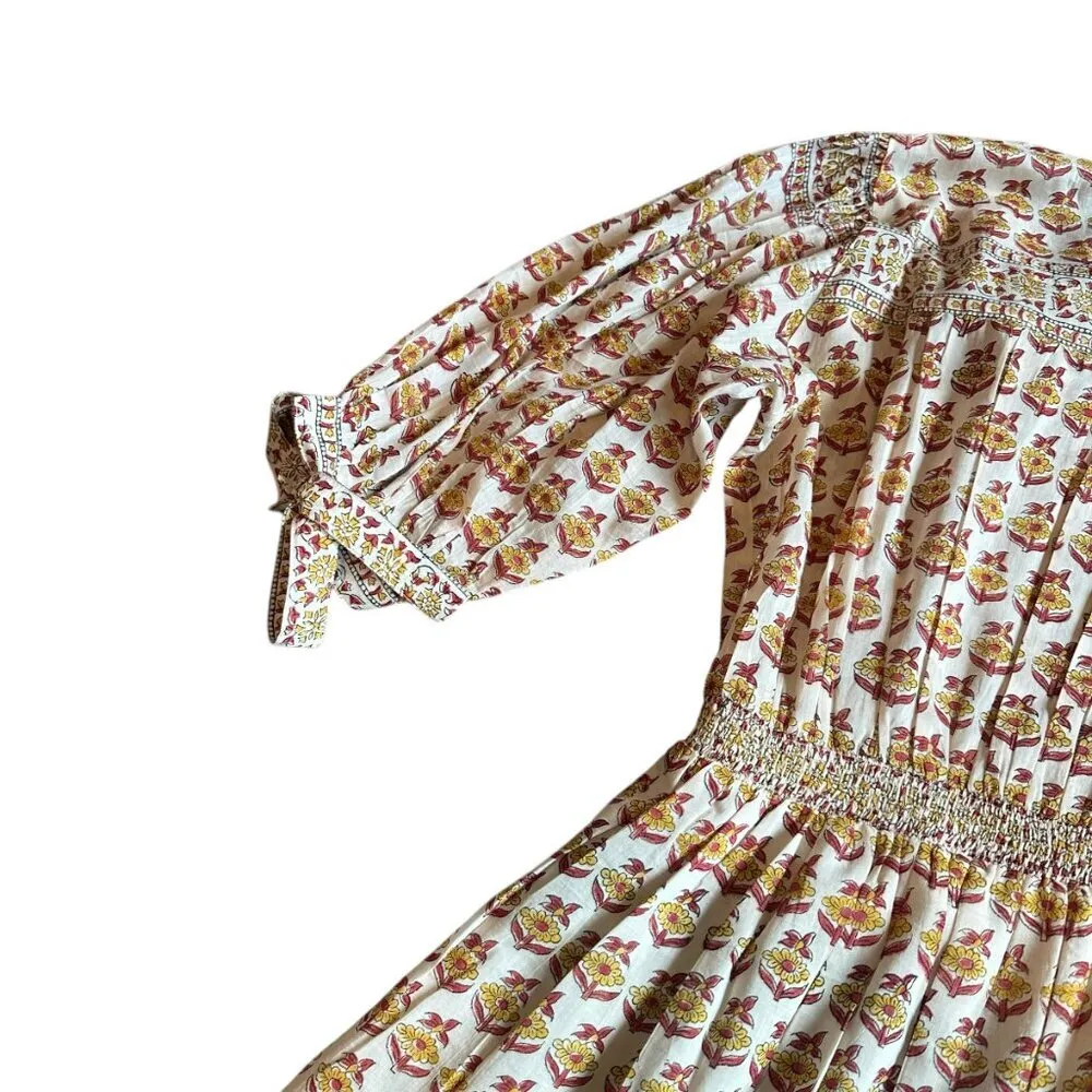 Bell by Alicia Bell Midi Dress Boho Silk Flowy Star Moon Tassels Size Small NWOT White - Image 12