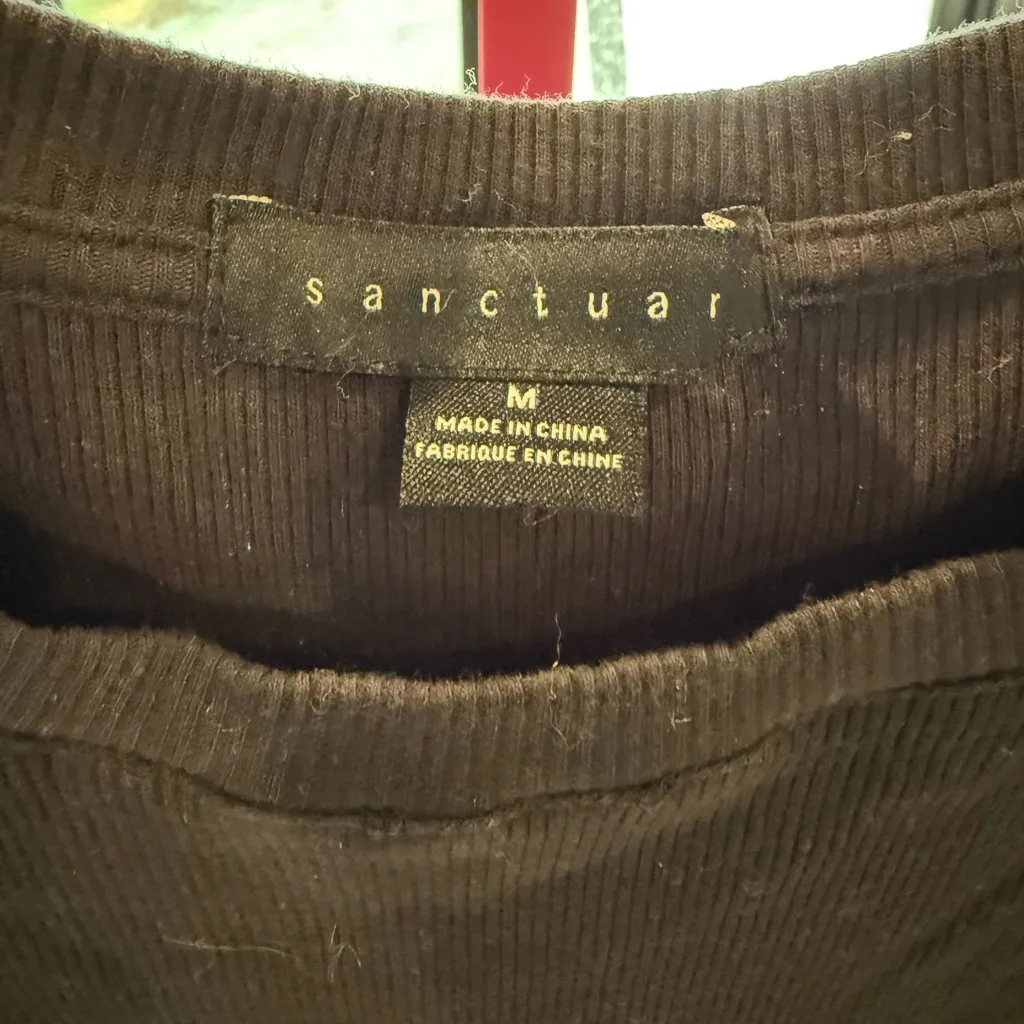 Sanctuary Black Dress with Sheer Sleeves size Medium - Image 3