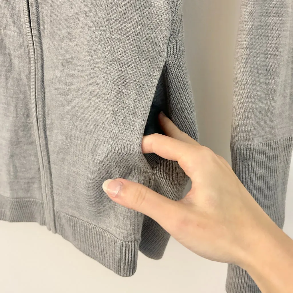 Lululemon Time To Thrive 100% Merino Wool Jacket in Heathered Silver Drop Size 4 - Image 9