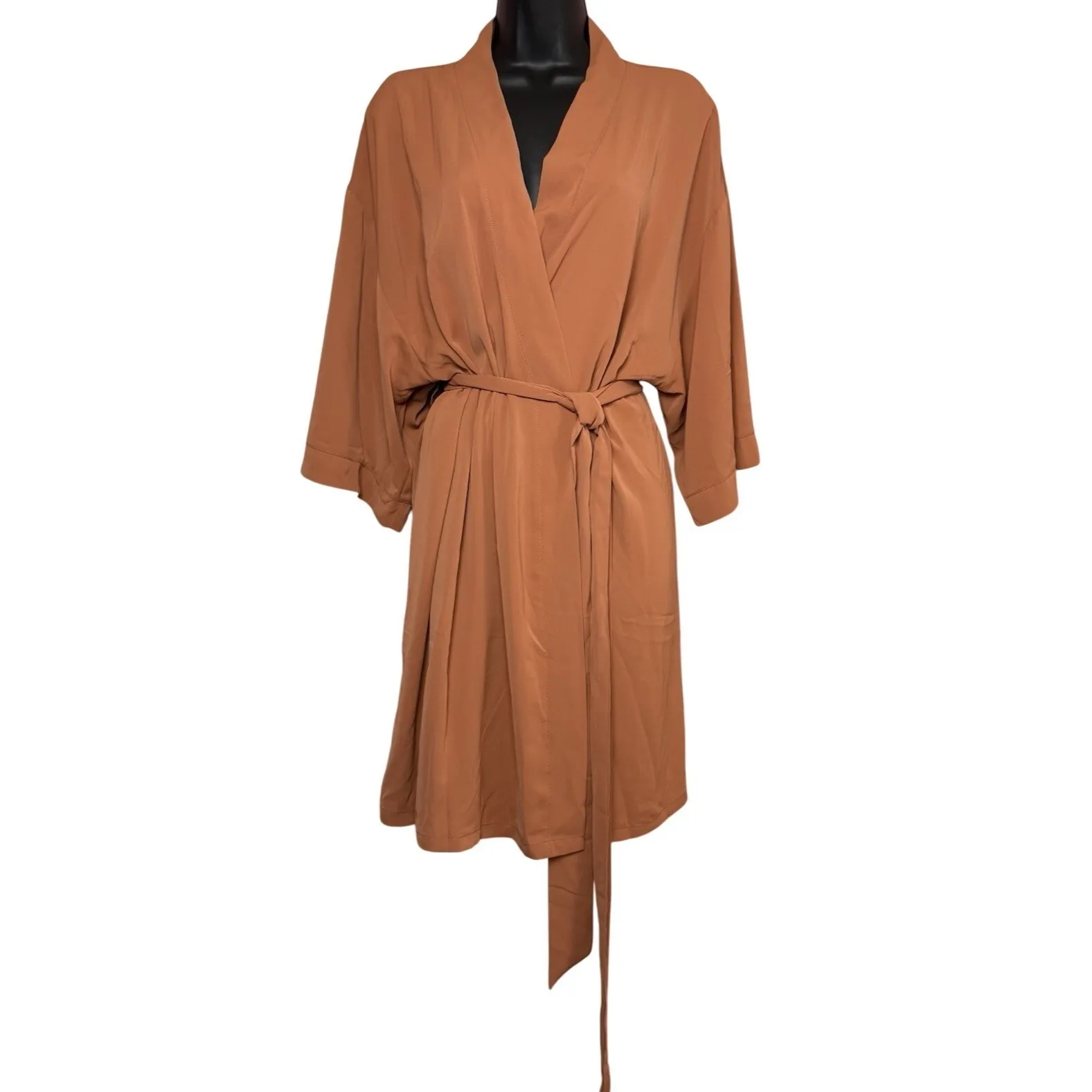 Birdy Grey Robe Women's Size XL/XXL Tie Waist Getting Ready‎ Karen Minimalist - Image 2
