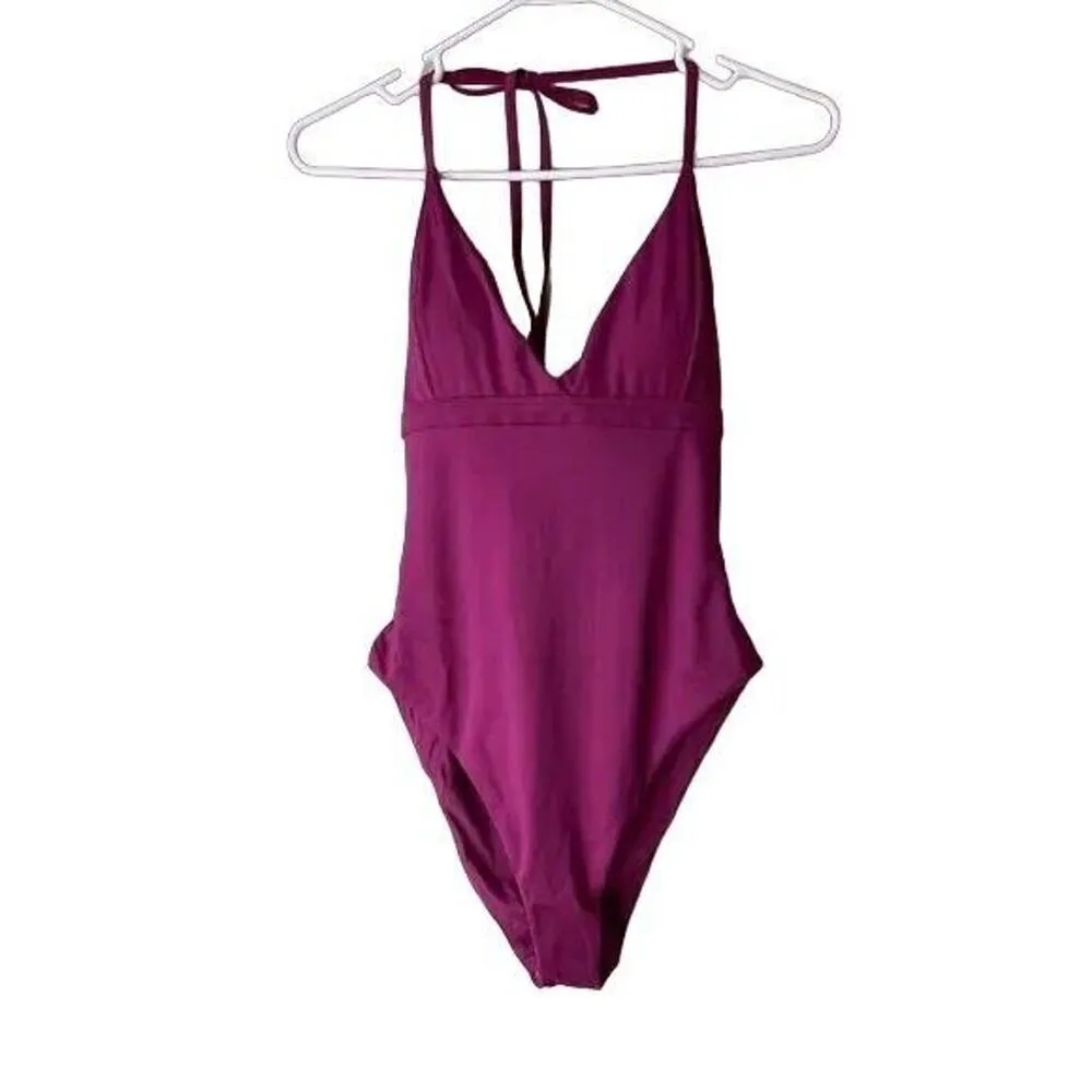 NWT Andie The Lagos One Piece Swimsuit Adjustable Straps Removable Cups M Plum - Image 2