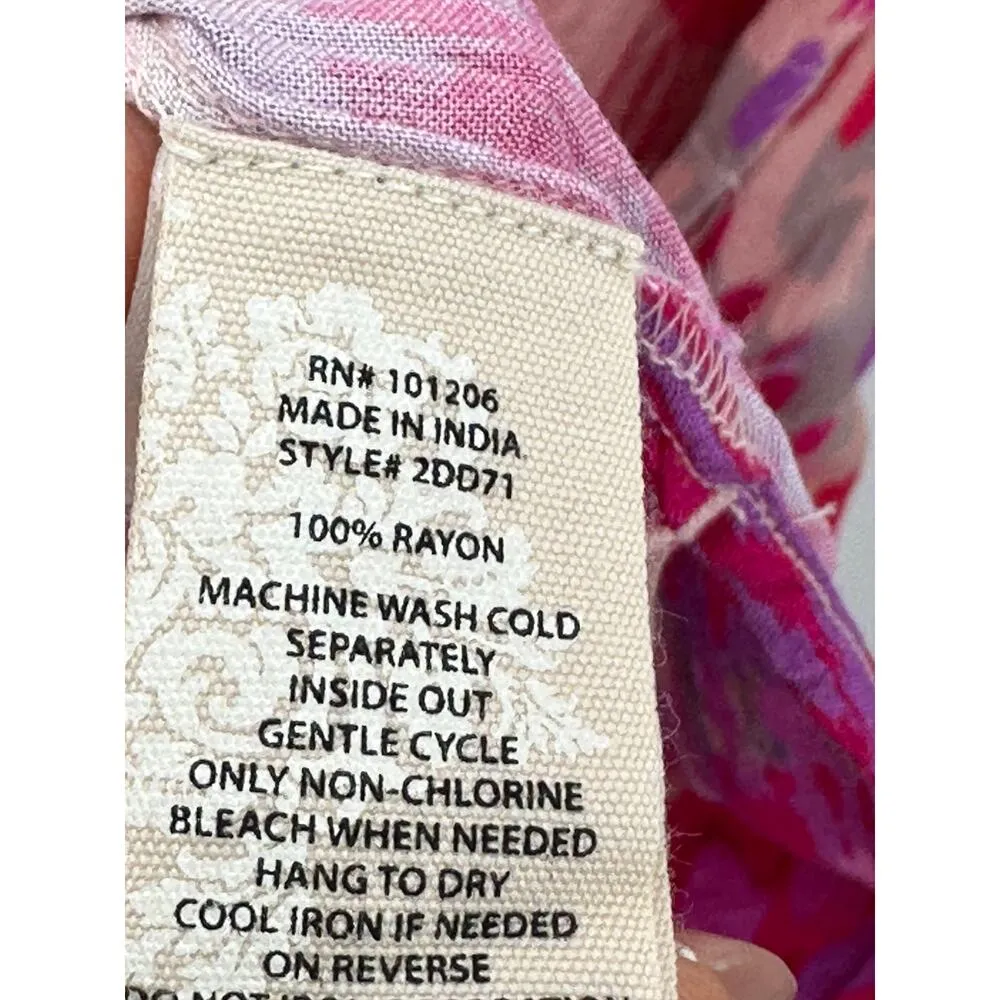 Soft Surroundings Palace Pink Printed Short Sleeve Maxi Dress Women's Size Small - Image 10