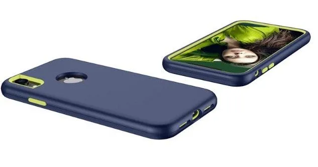 iPhone XS Max Stylish Durable Full Cover Shock Defender Armor Case Blue/Green Blue - Image 5