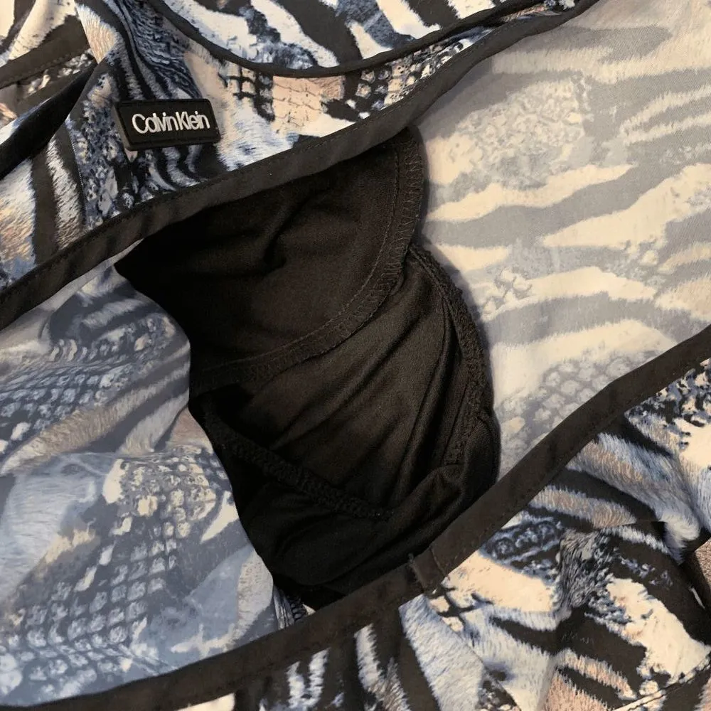 Calvin Klein Women's Snakeskin Print Elastic Waist Athletic Shorts Multicolor XL - Image 2