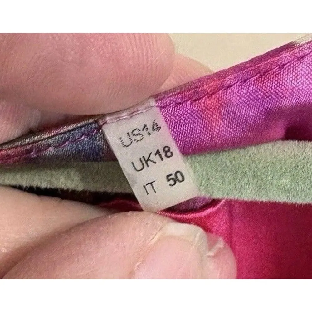 Tahari Dress Womens 14 Watercolor Floral V-neck Satin Feel Cap Sleeve Work Party - Image 8