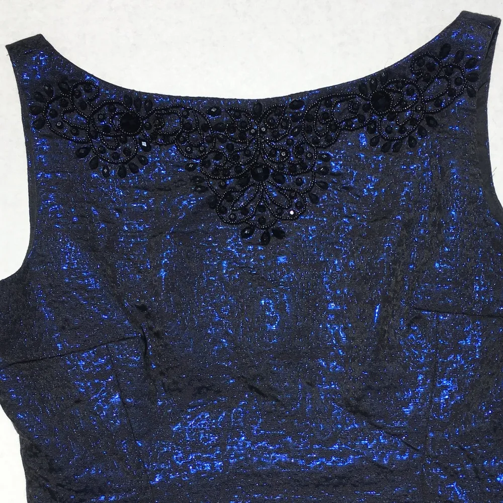 Maggy London Beaded metallic brocade dress… - Image 7