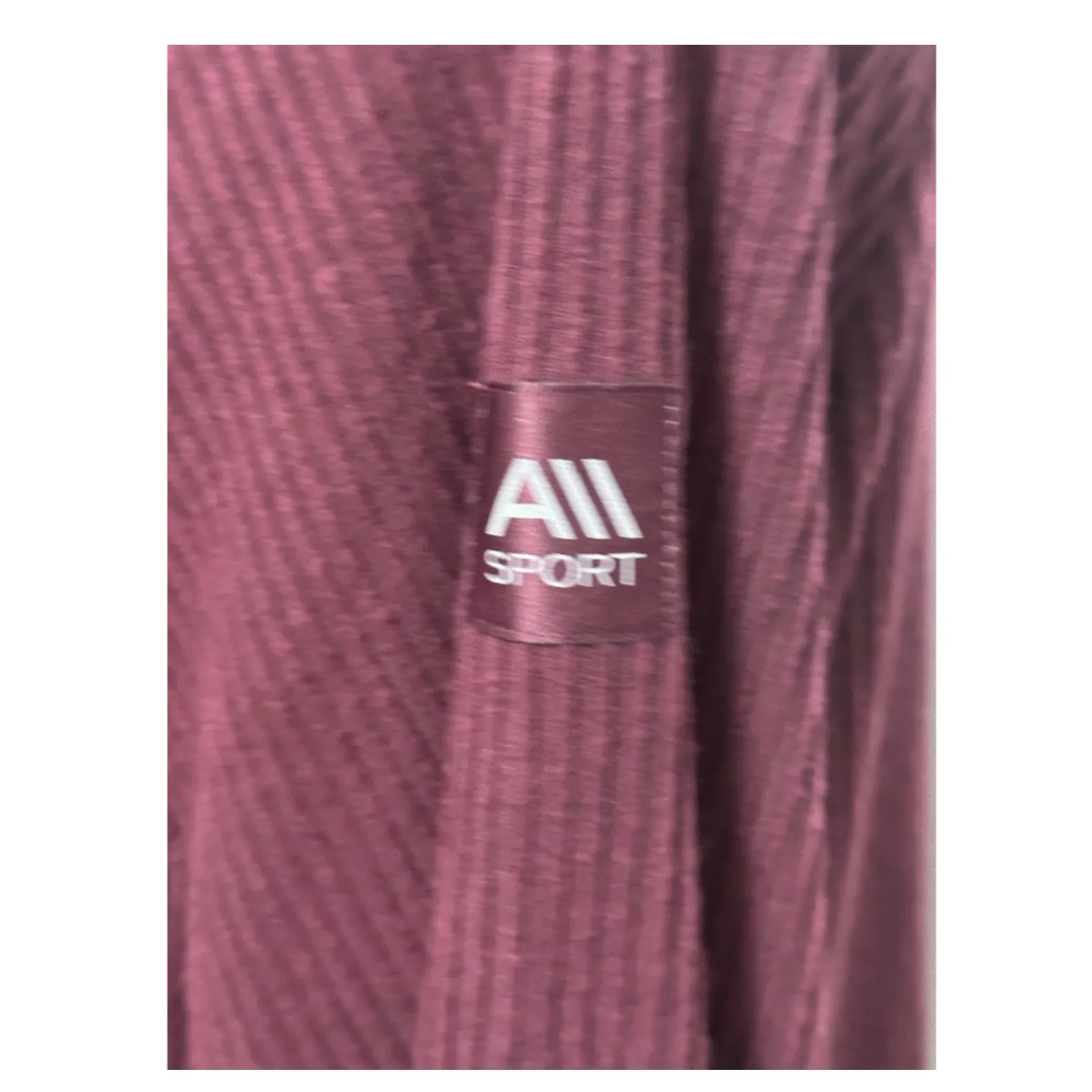 Andrew Marc Sport Turtle Neck Top Side Zipper Relaxed Fit Ribbed Burgundy L NWT - Image 5