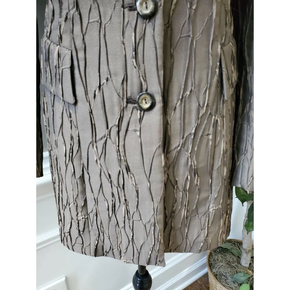 Vintage Serge Dana Brown Polyester Long Sleeve Single Breasted Fitted Blazer 40 - Image 4