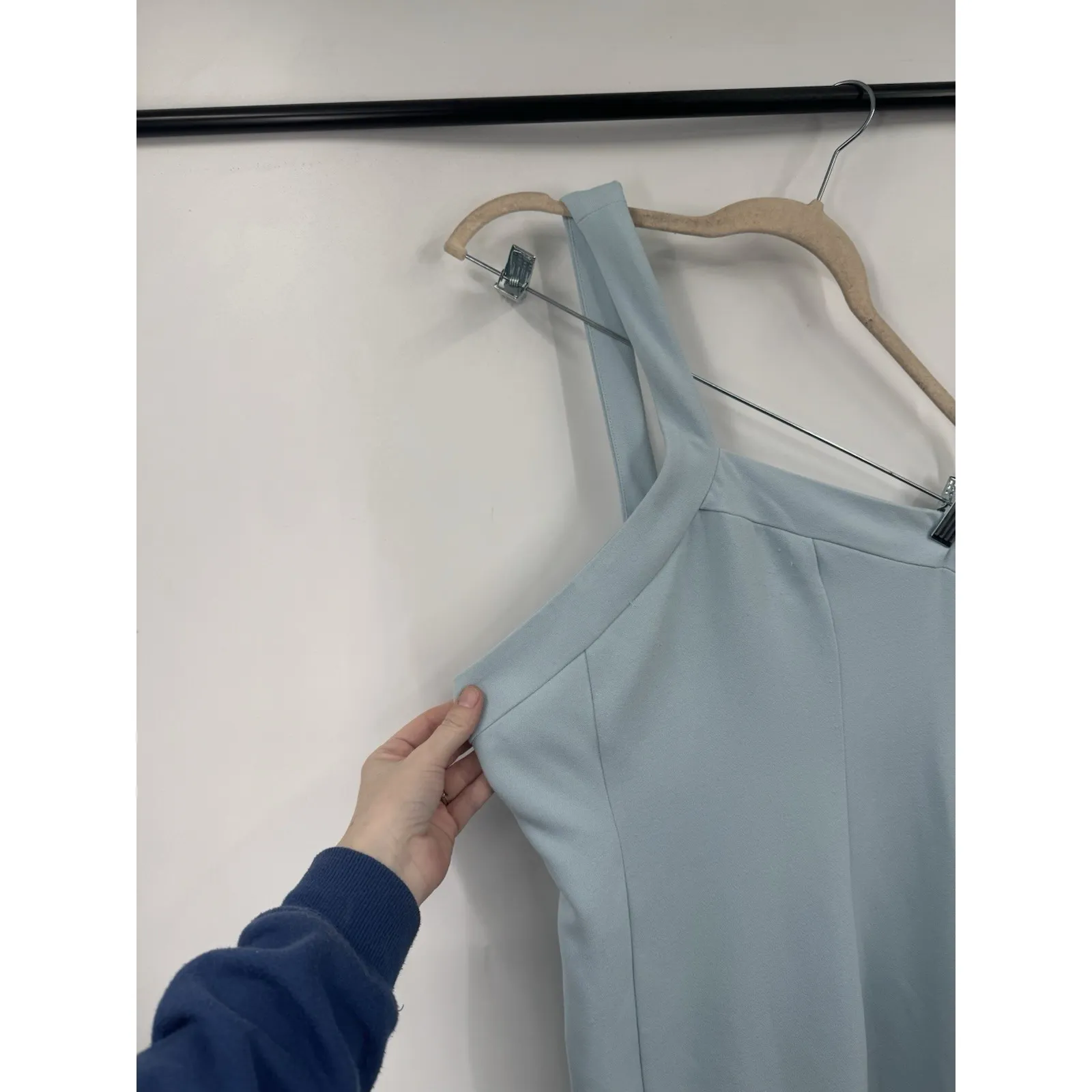 NBD Revolve Evan One Shoulder Maxi Gown Dress Women Small Light Blue Elegant - Image 10