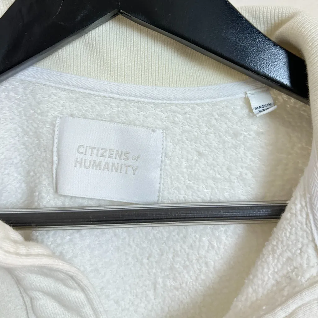 CITIZENS OF HUMANITY Remi Cotton-Blend Jersey Sweatshirt in White Size Large - Image 5