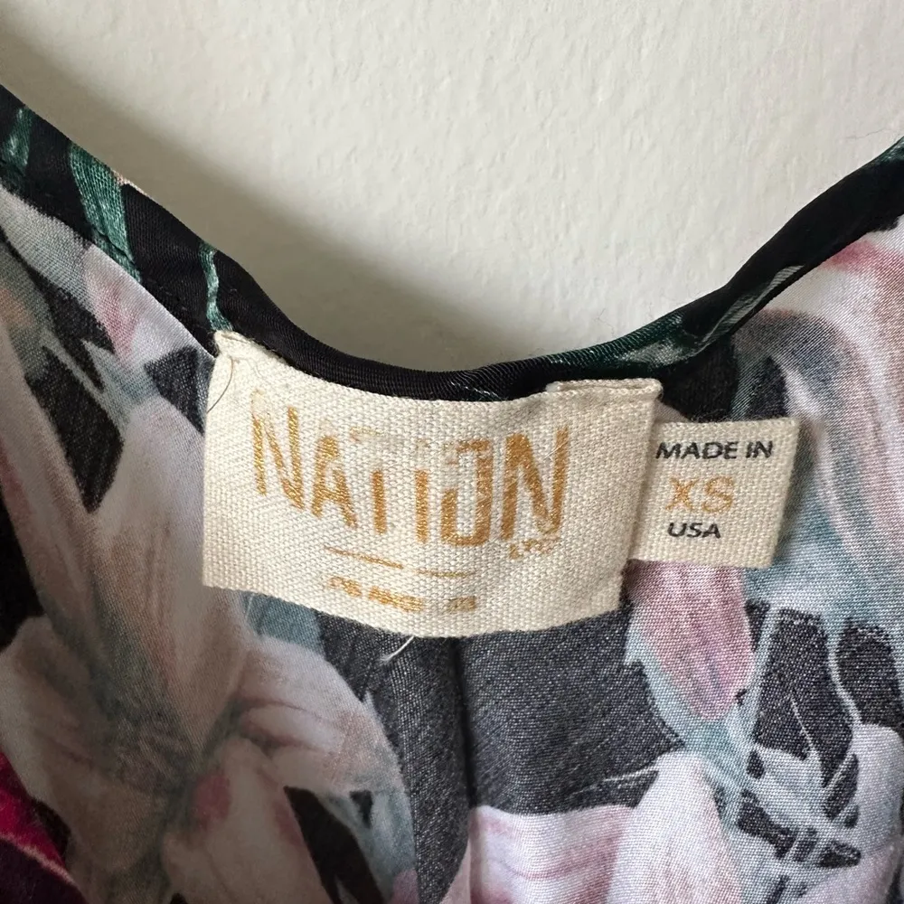 Nation LTD Sofia Floral Slip Dress Black XS - Image 3