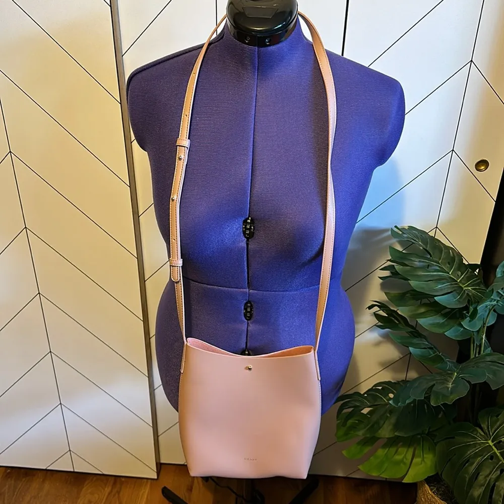 Samara Pink Vegan Leather Faux Leather Medium Cross Body Shoulder Bag Purse - Image 2