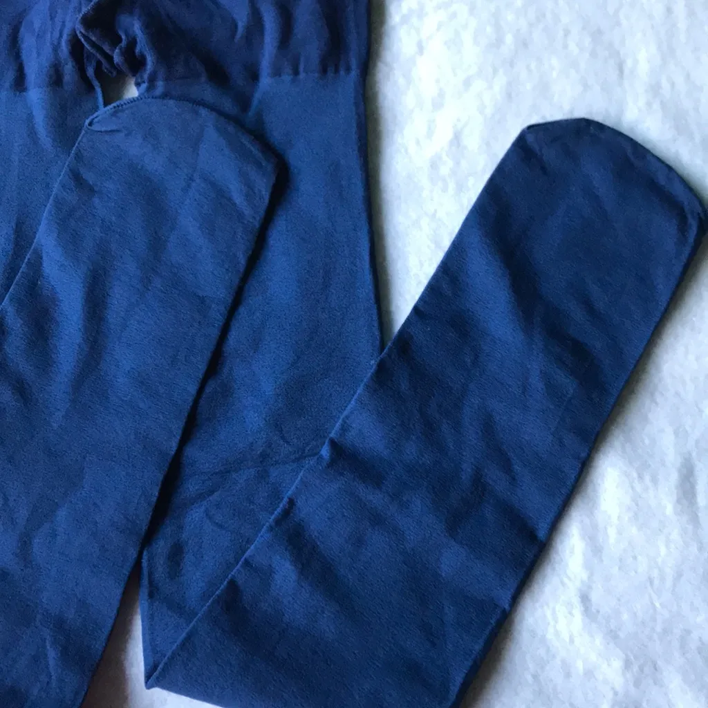 NWOT Navy Blue Closed Foot Tights - Image 2