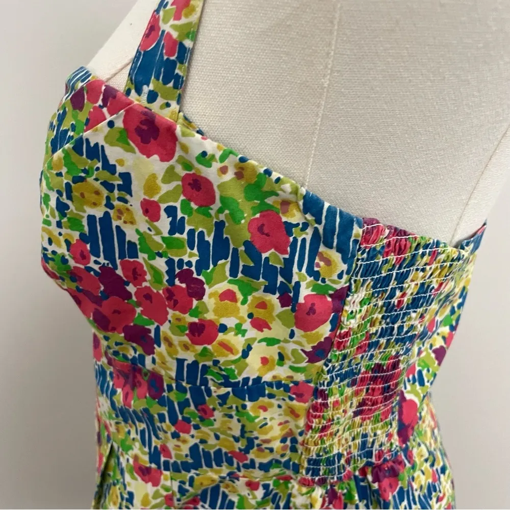 Anthropologie Girl From Savoy Dress Halter Strapless Floral Garden Party Retro - Image 6