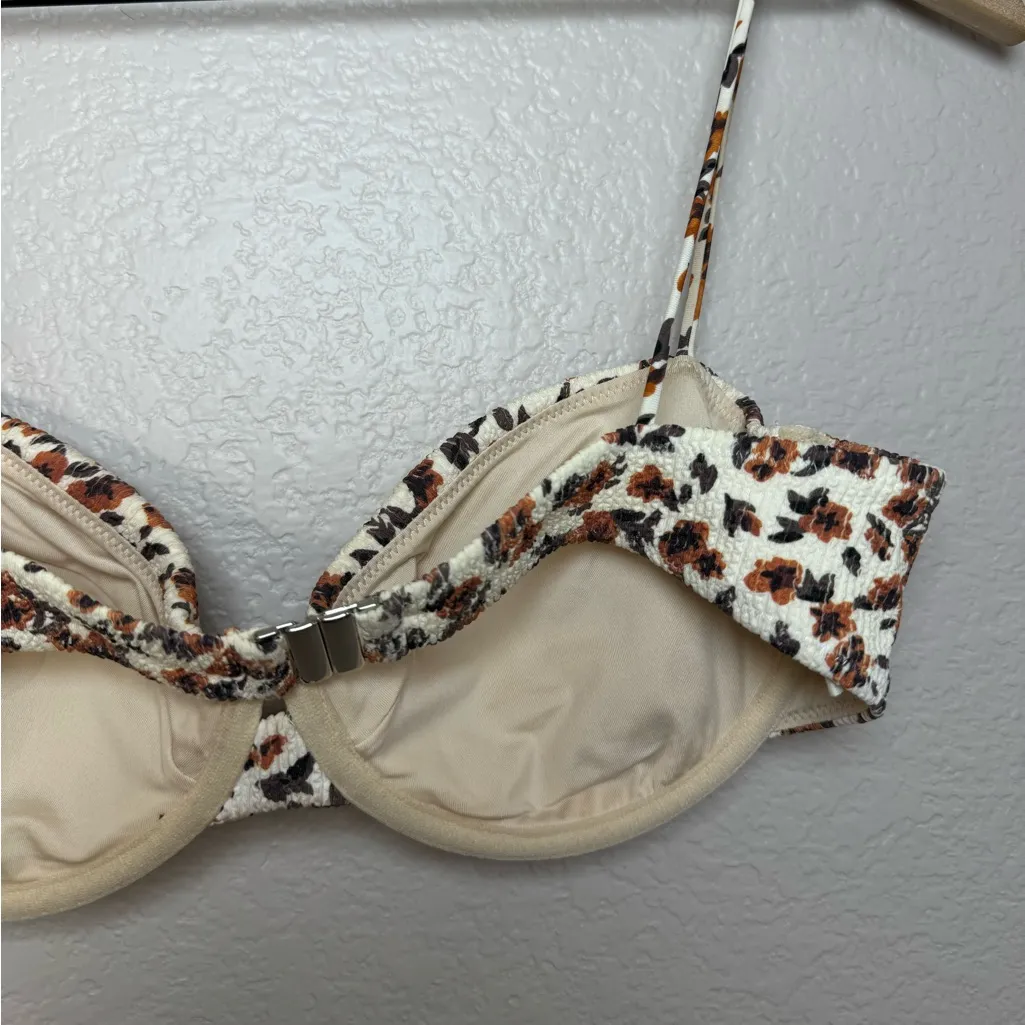 Wanderlust Elce Swim Belle Bracup Bikini Top Large Ditsy Floral White $110 - Image 13