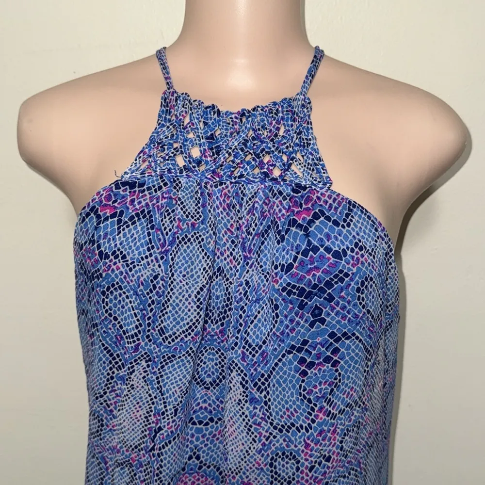 Alice & Trixie by Angela George woman size SMALL dress silk lining blue & pink - Image 2