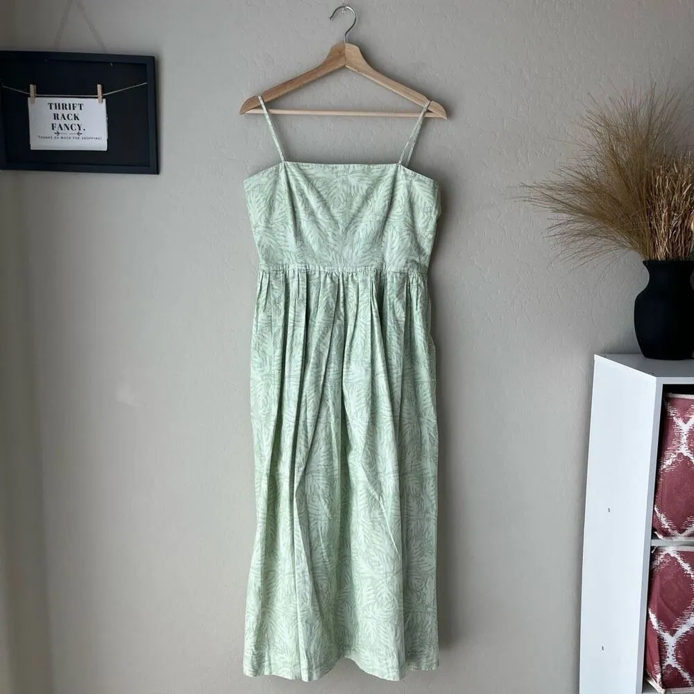 Coco Shop Nicole Dress Breadfruit Sage Green Cotton Sleeveless Maxi Dress Size M Size M - Image 2