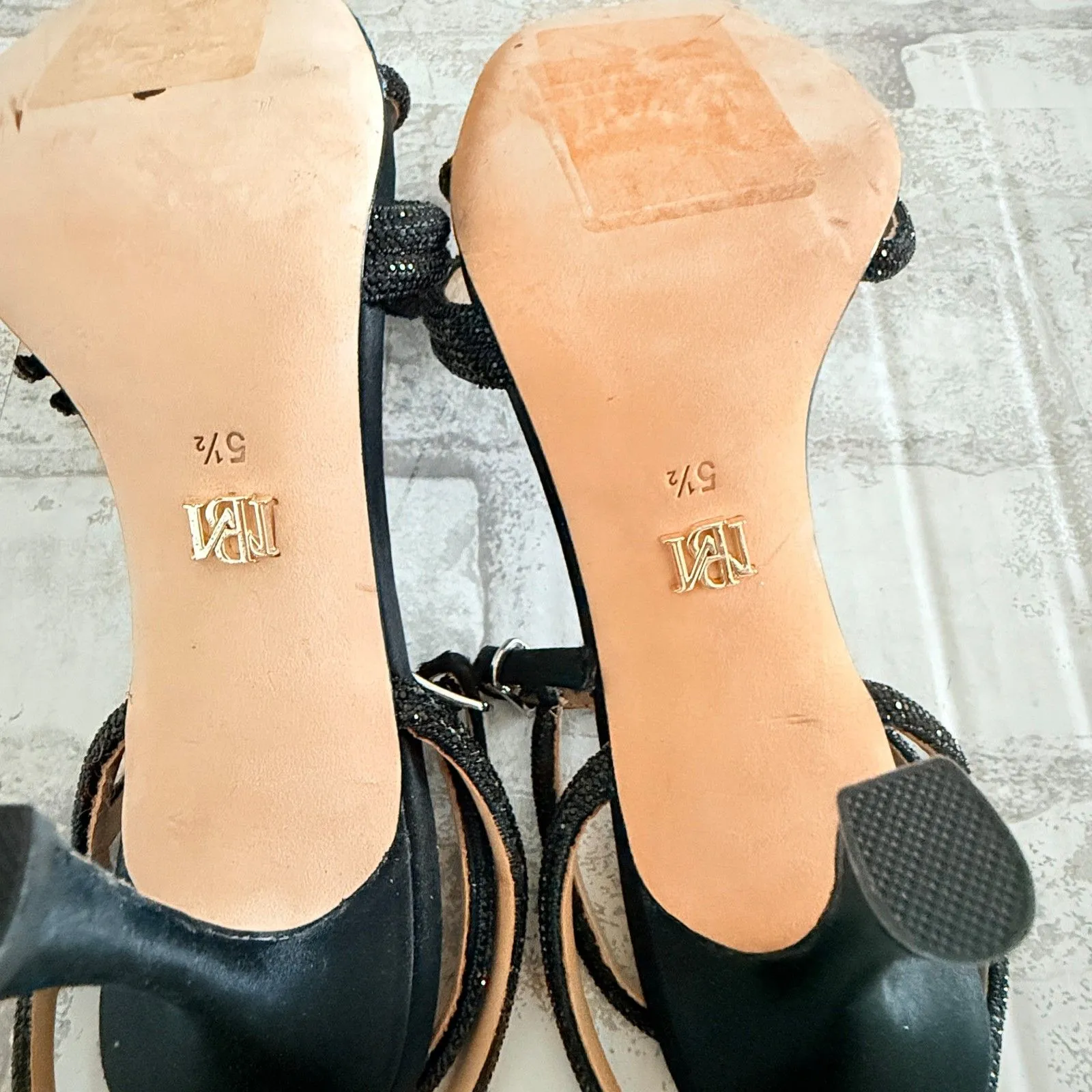 Badgley Mischka Effie Jewel Pearl Ankle Strap Sandal Shimmering Stiletto Sz 5.5 - Image 6