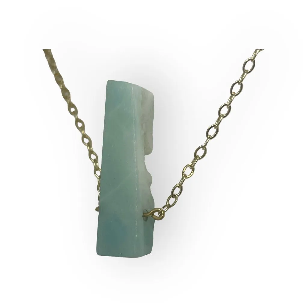 new Jami ᪥ Dainty Raw Blue Amazonite Crystal Shard Necklace ᪥ 24K Gold Plated ᪥ - Image 8