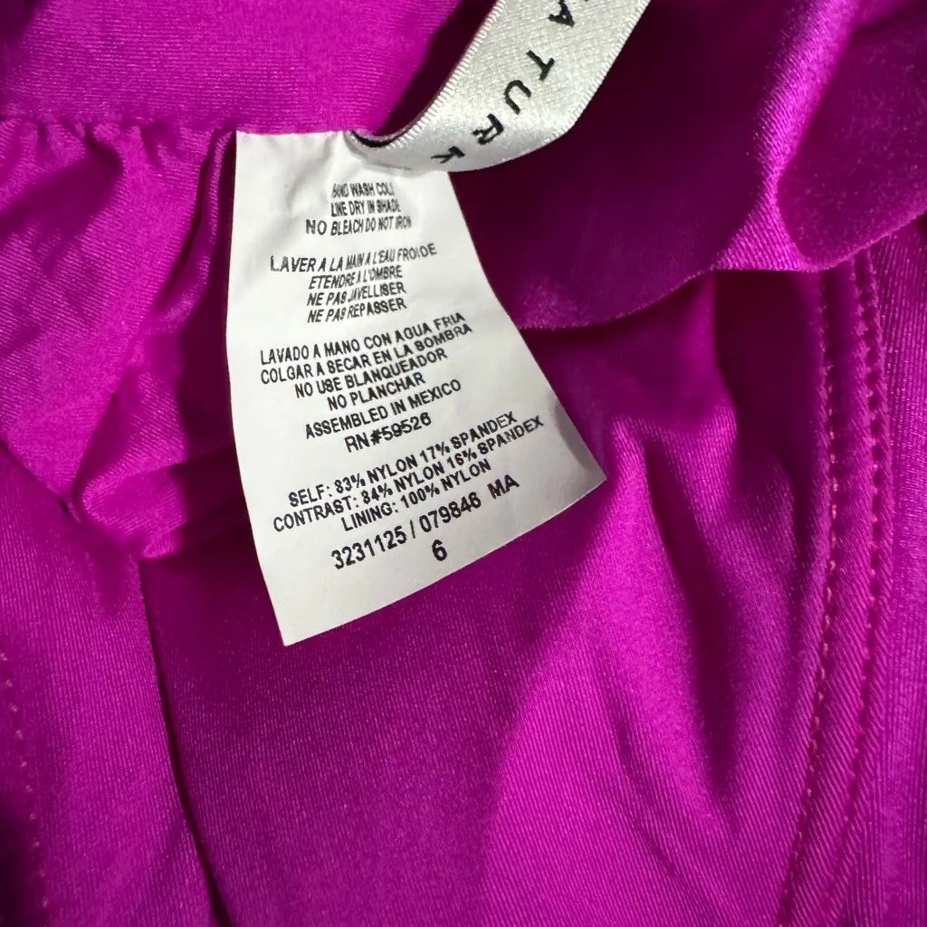 NWT TRINA TURK ATLAS RUFFLE PLUNGE ONE PIECE in ORCHID Size 6 - Image 7