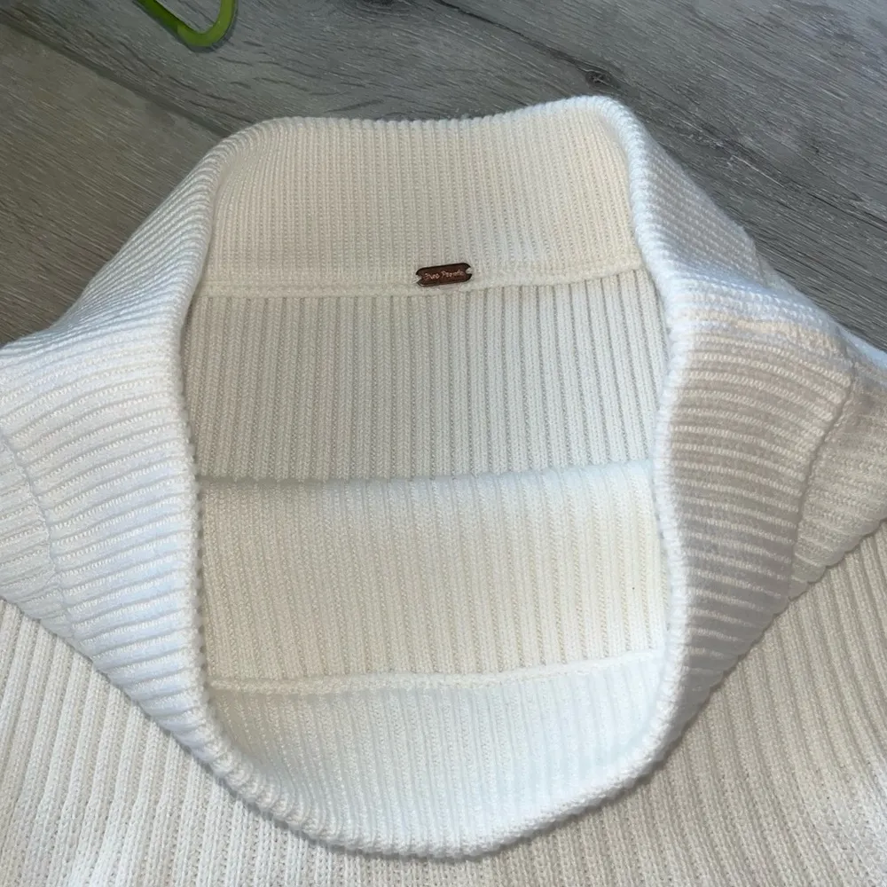 Free People  Solid Gold Ivory Ribbed Knit Mini Skirt Small - Image 6