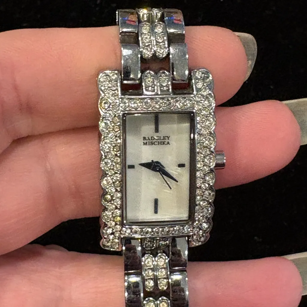 Badgley Mischka Silver Crystal Watch - Image 3