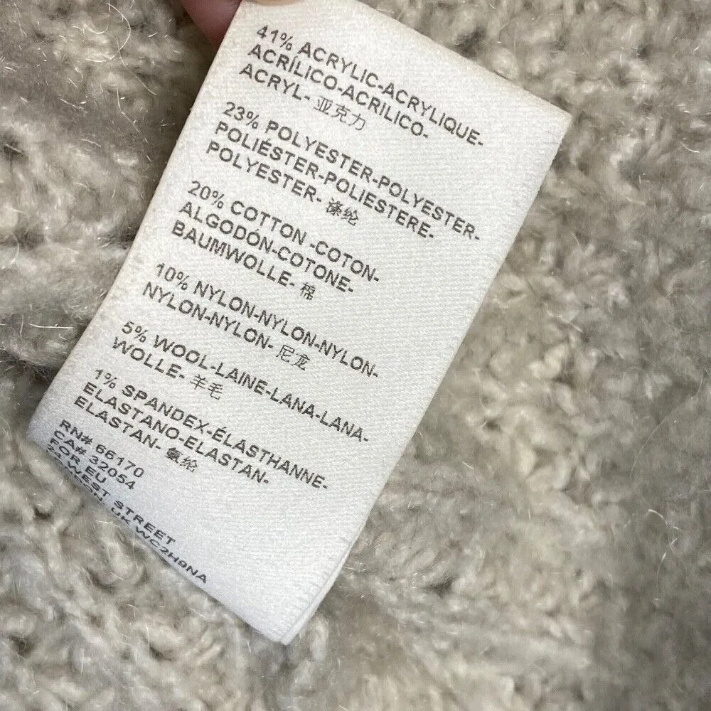 Anthropologie Open Knit Cardigan Waffle Knit Cozy Layering Neutral Size M‎ - Image 4