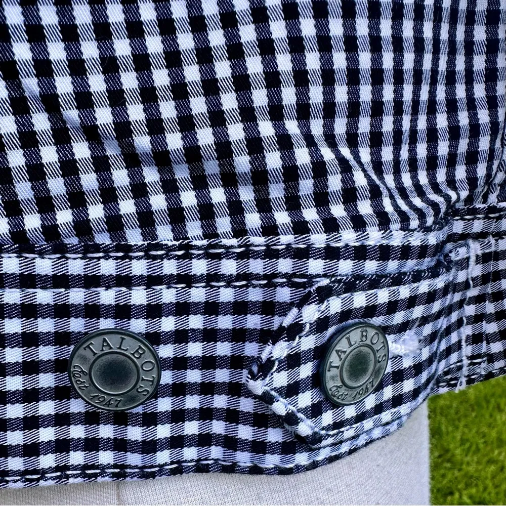 Talbots Black & White Gingham Checked Jean jacket - Image 13
