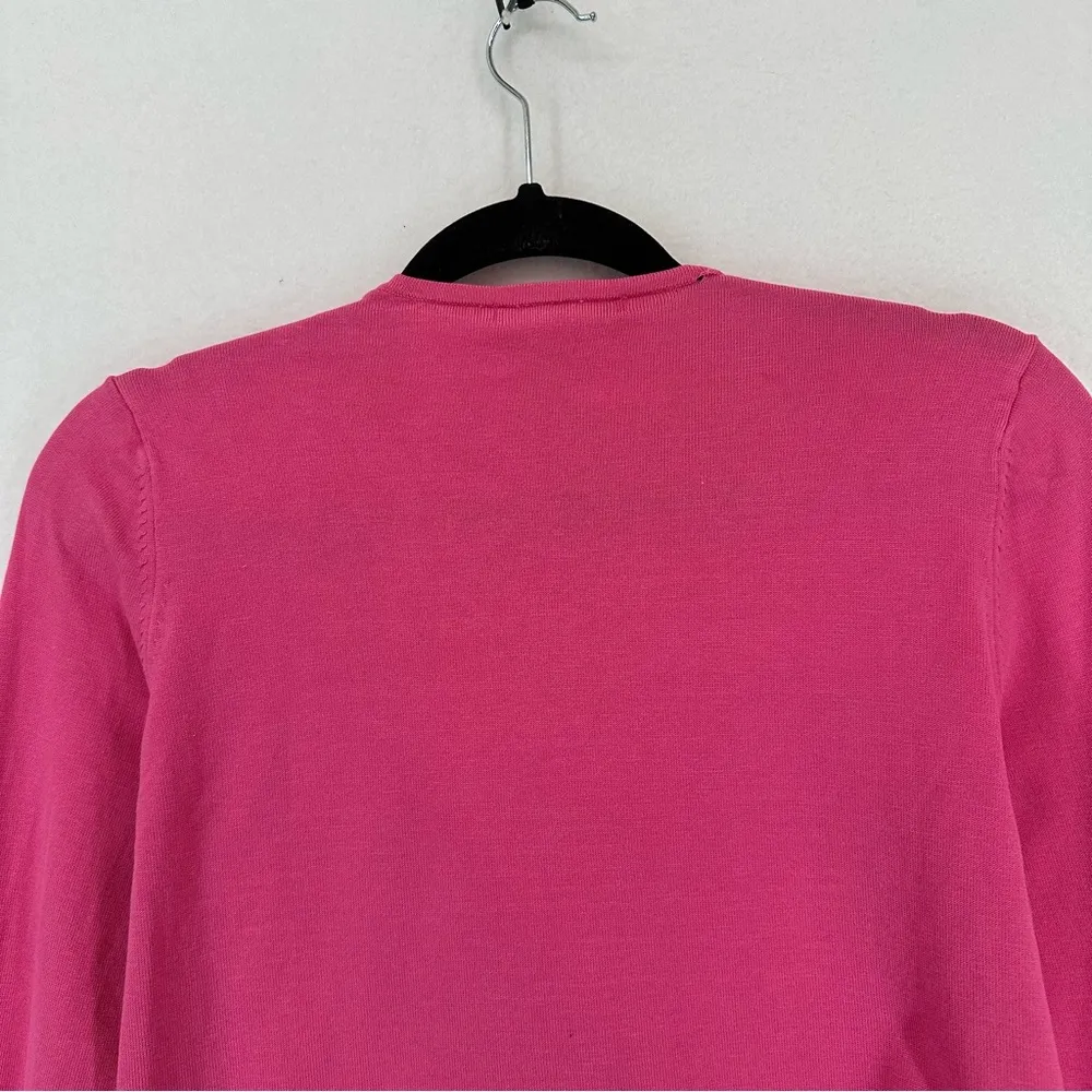 August Silk Button Cardigan Long Sleeve Womens Medium Pink - Image 6