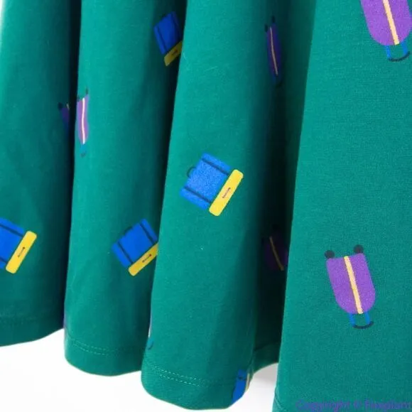 Unique Vintage Gwynnie Bee Luggage Print Emerald Dress, 0X‎ - Image 9