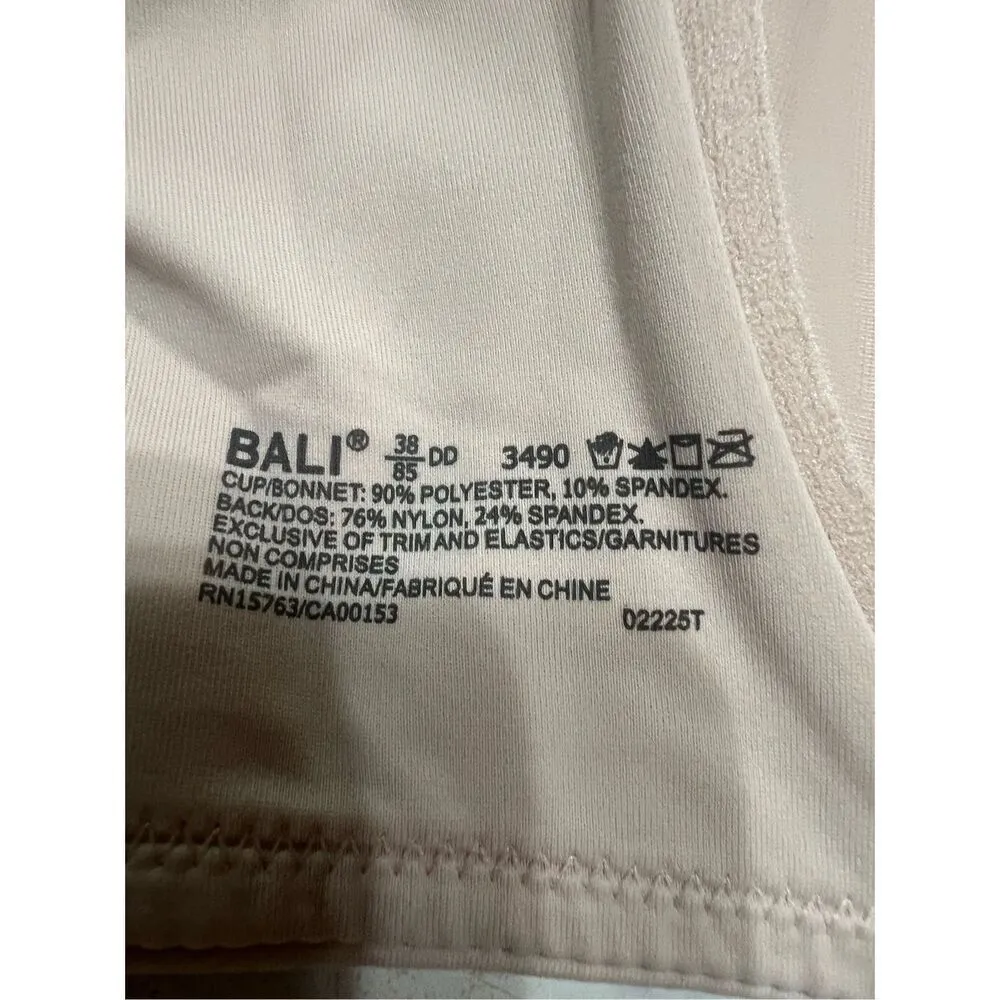 Bali  No Padding Bra Nude/ Beige Sz 38DD NWT - Image 4