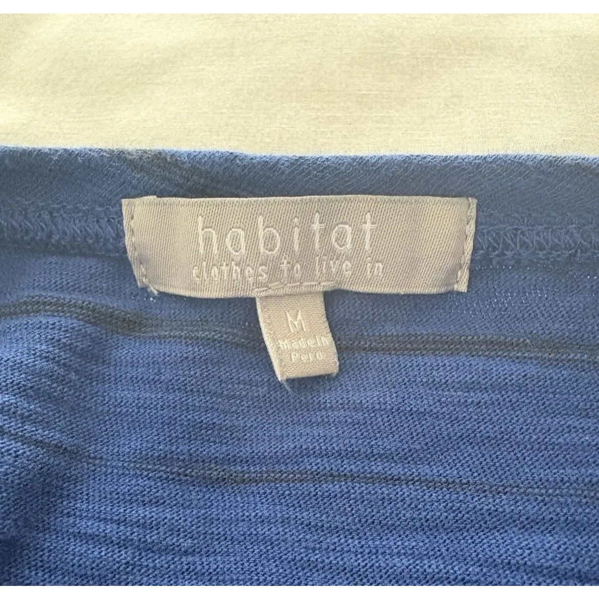 Habitat Clothes to Live In Shirt Womens Medium Blue Stripe Crinkle Lagenlook - Image 6