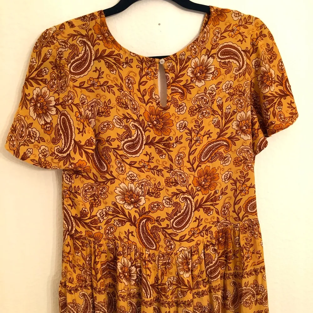 Toluca Border Paisley Print Tunic Dress Boho XS Over sized - Image 14