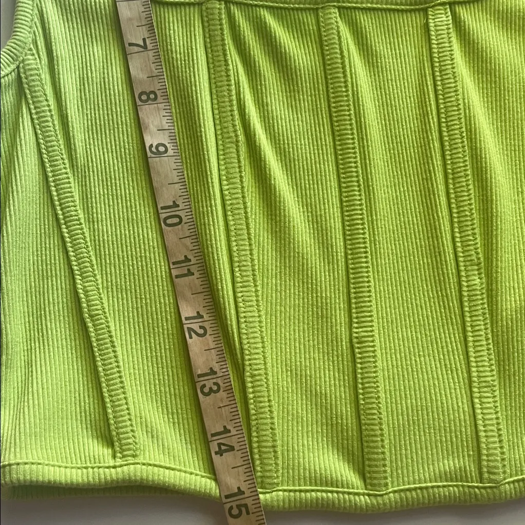 Happily Gray Lime Green Women's Corset Sleeveless top size small - Image 6