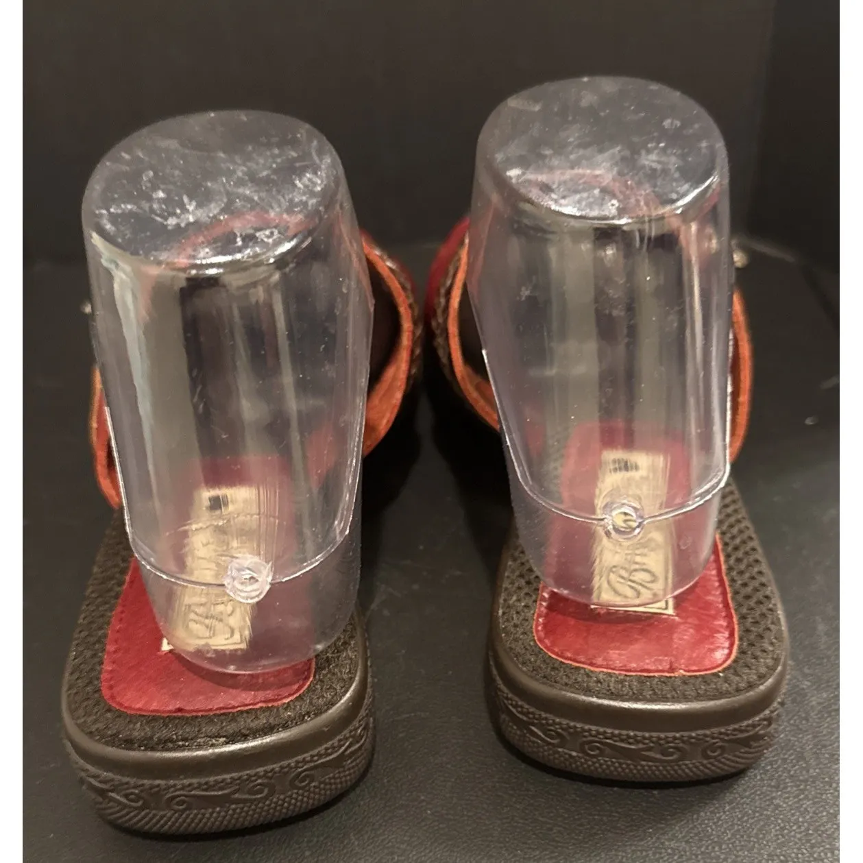 Brighton Womens 9 M Red Verona Slide Sandals Leather Italy Preppy Travel Boho - Image 4