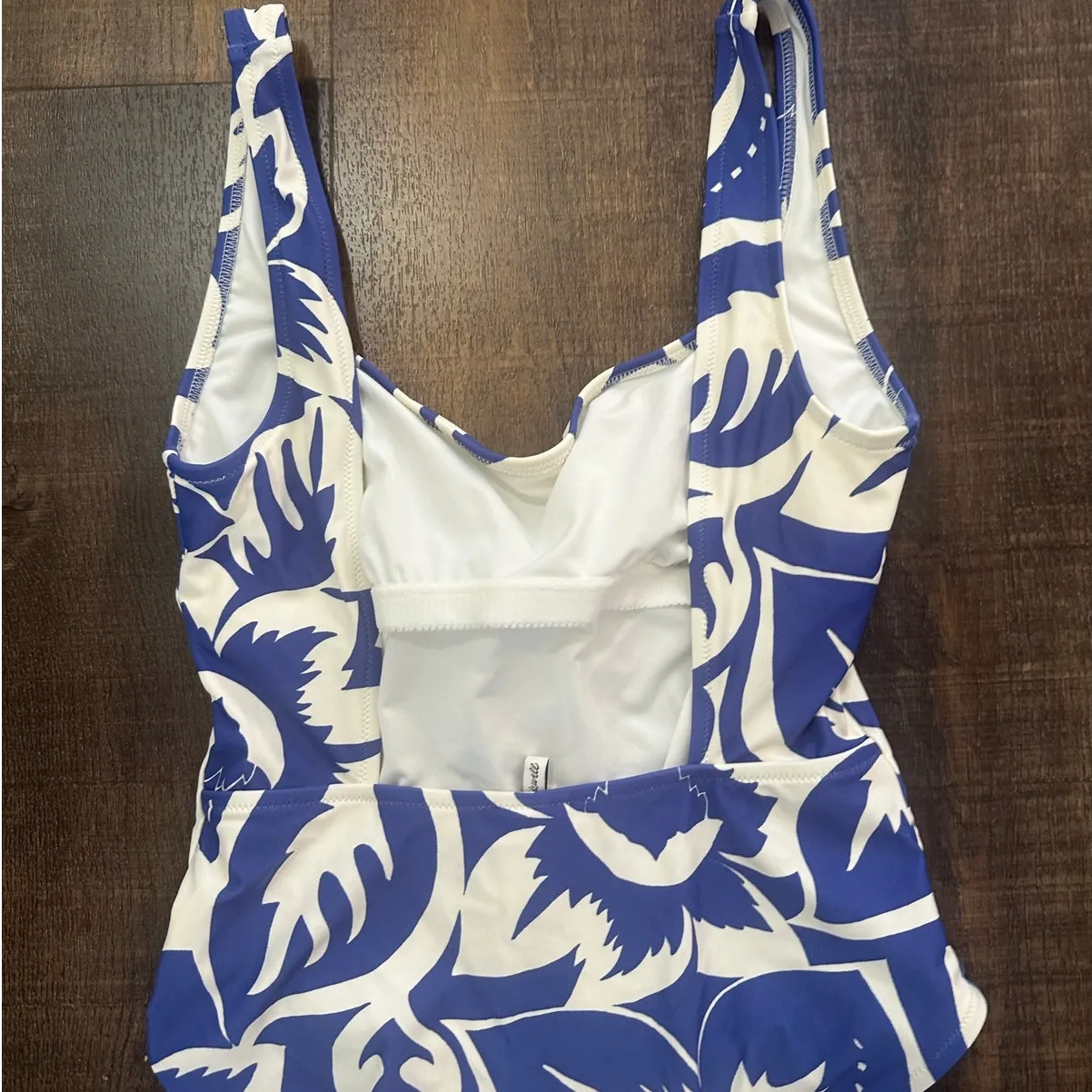 Madewell Second Wave Square-Neck Tank One-Piece Swimsuit Floral Size Small - Image 2