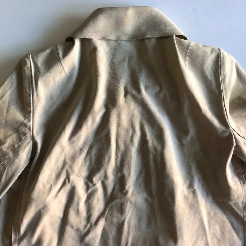 St. John Taupe Goat Suede Draped Open Jacket. Sz 2 - Image 8