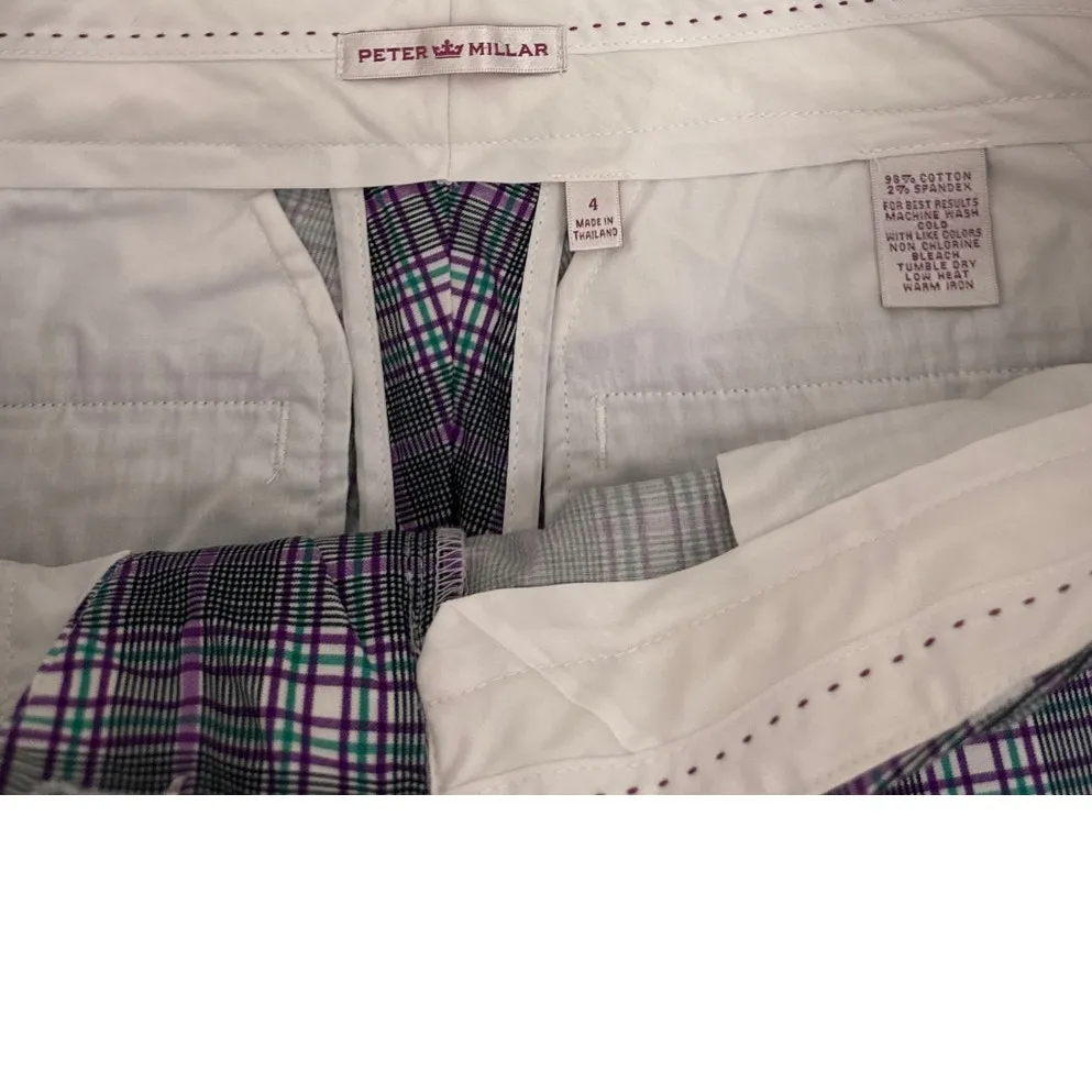 Peter Millar Crown Craft Matlock Plaid Performance Golf Shorts Size Women's 4 - Image 4